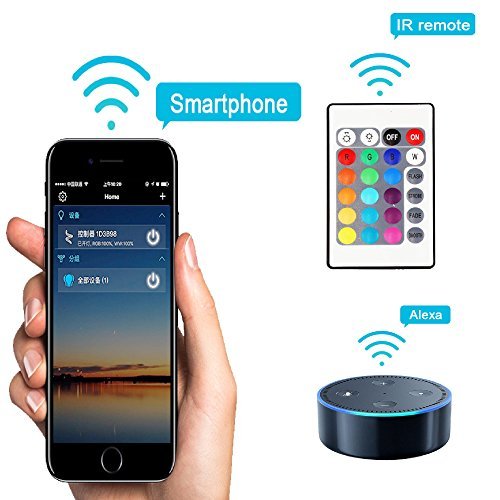 USB WIFI PC/TV Backlight Kit, RGB Multicolor LED Accent Light Strip 6.56ft 60LEDs SMD5050 Dimmable Waterproof Color Bias Lighting via Smart Phone APP Romote Android IOS Music Alexa Google Home IFTTT