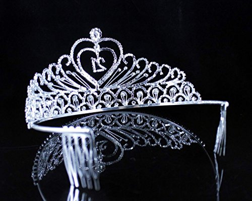 Janefashions 21-YEAR-OLD BIRTHDAY PARTY AUSTRIAN RHIESTONE TIARA CROWN HAIR COMBS T989 SILVER