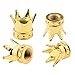 (Pack of 4) Gold 8mm Crown Tire/Wheel Rims Air Valve Stem Cap Compatible with Car Truck Hot Rod ATV