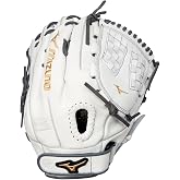 Mizuno GMVP1250PF4W MVP Prime Fastpitch Softball Glove 12.5", Trident Web, Right Hand Throw, WHITE-GREY