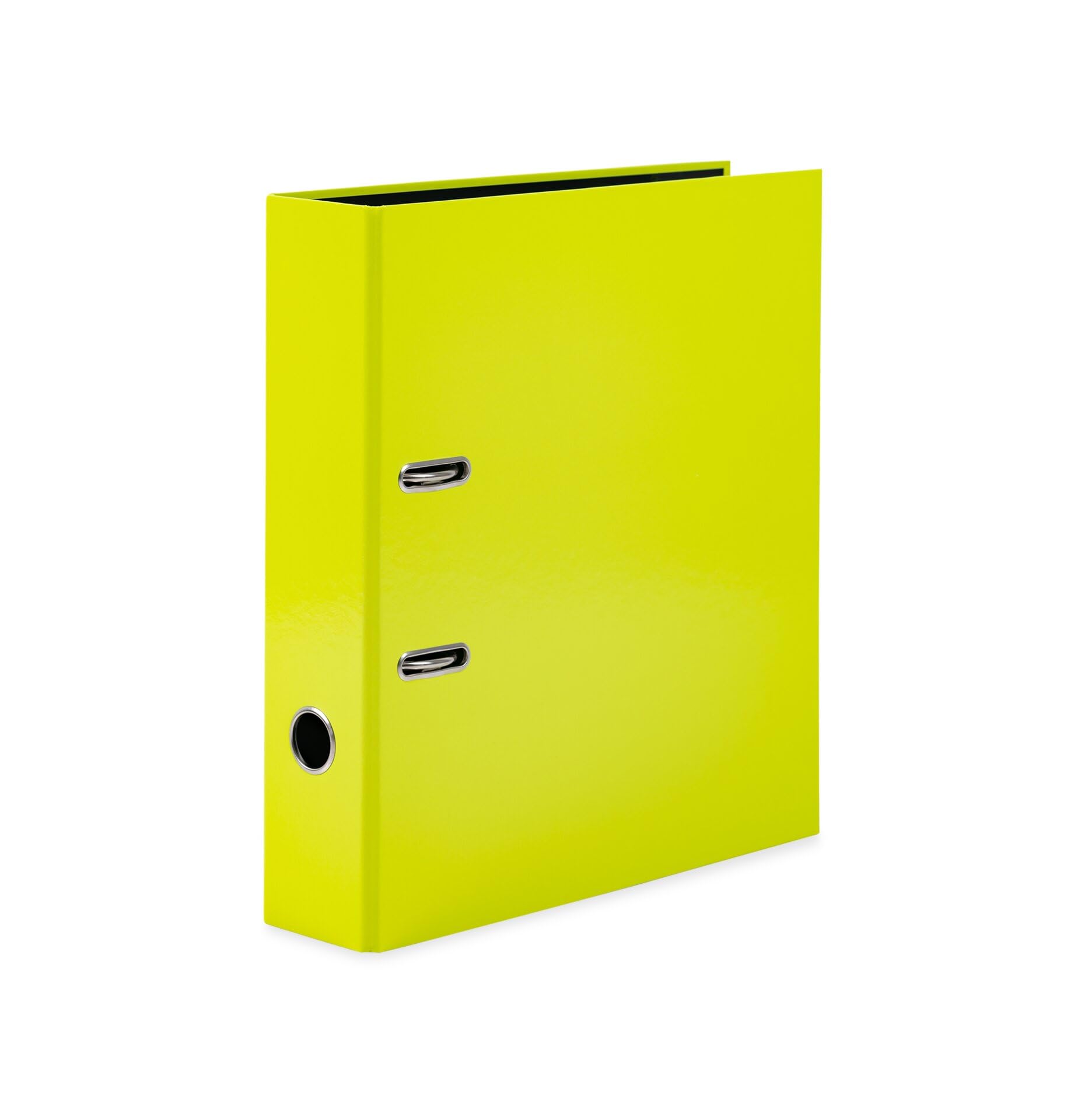 HERMA Folder A4 Neon Yellow, 7 cm Wide, Children's Ring Binder, Plain Lever Arch File in Bright Neon Colour for Boys and Girls