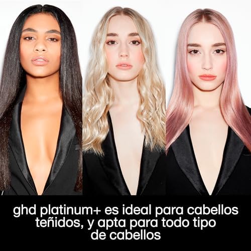 Ghd platinum+ white - alisador de cabelo profissional inteligente, menos quebra de cabelo, mais brilho e proteção da cor, tecnologia ultra-zone, temperatura ideal de modelagem de 185ºc homogêneo