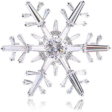 Novelty Brooch, Cubic Zircon Snowflake Brooch pins for Woman Gifts