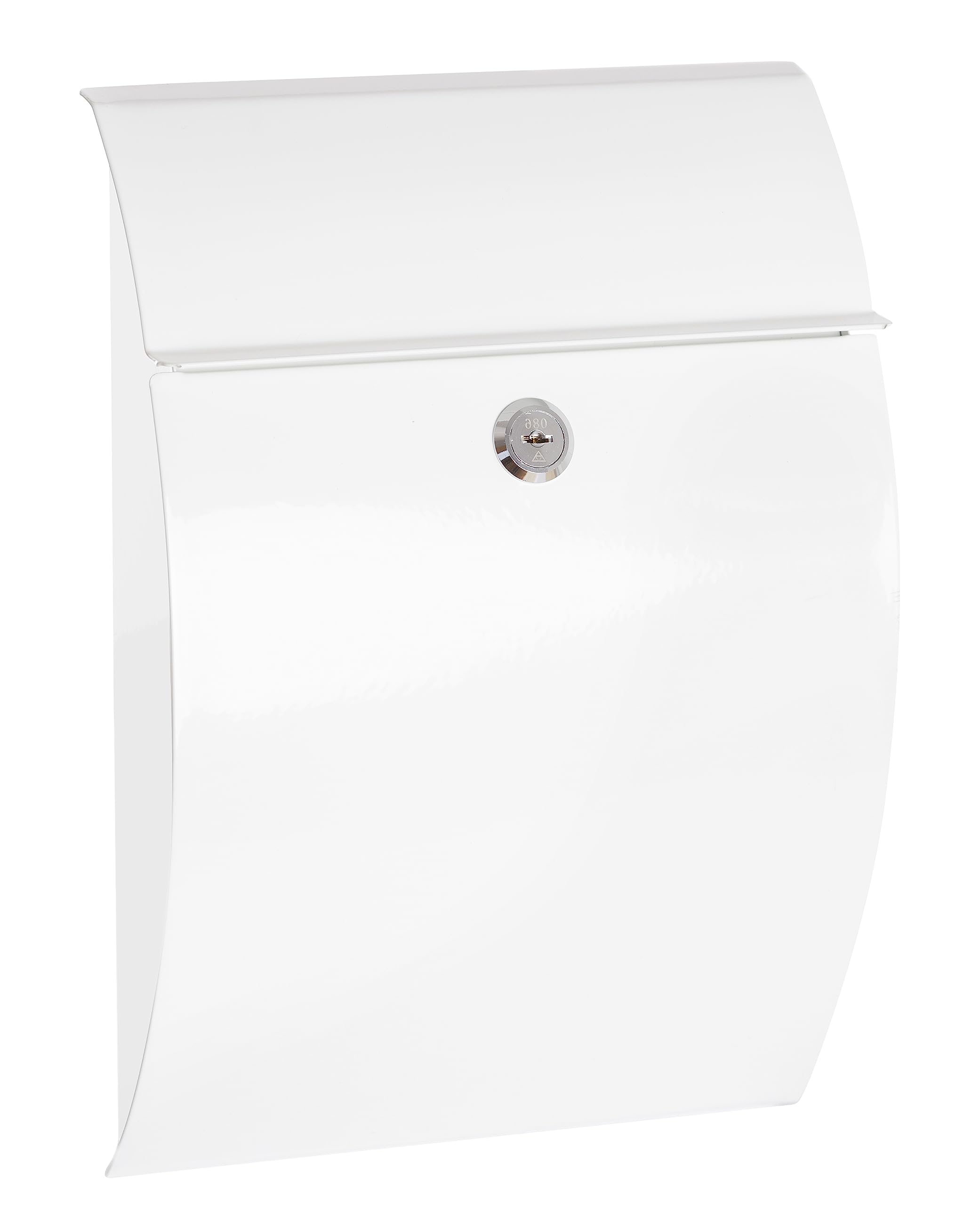 ARREGUI Galan E5961 Galvanised Steel Letterbox | Size S (DIN A5 Post) | Small Wall Letter Box for Outdoor Use with Protective Flap | Post Box for Outdoor Use | Easy Assembly | White