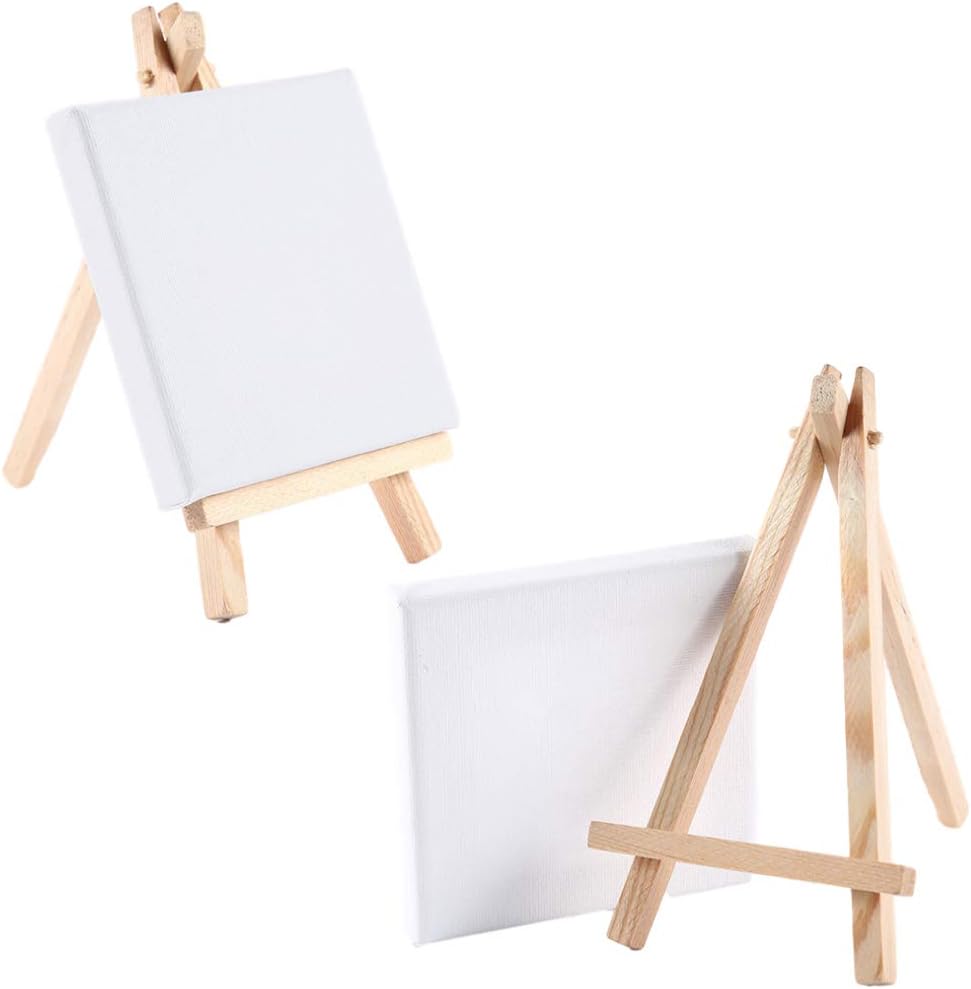Amazon 【TKY】 ミニキャンバス イーゼル キャンバス 画材 絵画 水彩画 油絵 絵 10cm×10cm 12個 セット