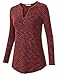 Messic Bottoming Shirt Women, Women's Long Sleeve V-Neck Shirt Collar Casual Fitted Offical Blouse Top Wine,XX-Large