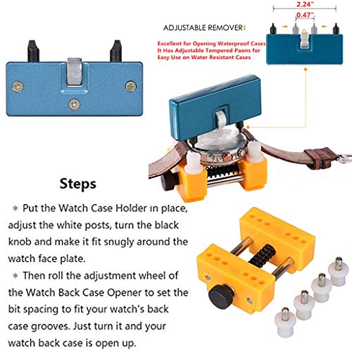 Watch Repair Tools,Multi-function Watch Battery Replacement Tool Kit and Watch Back Remover Opener Tool Kit