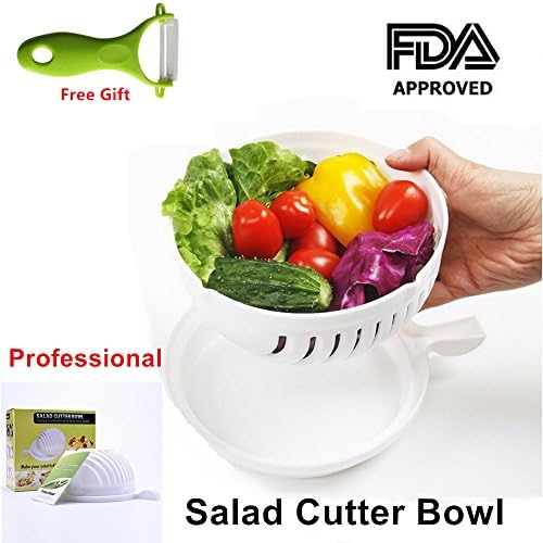 Salad Cutter Bowl 60 Magic Salad Maker , Chop Fresh Vegetables and Fruits - Enjoy a nutritious and delicious salad – Nice fruit peeler AS A GIFT