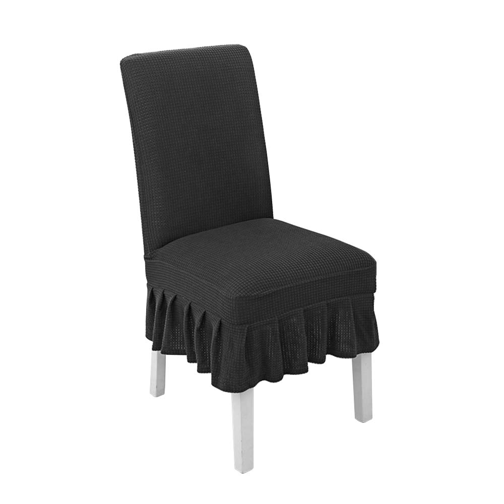 Black Dining Chair Covers Modern Stretch Chairs Protective Cover Stretch Removable Washable 2 Pcs