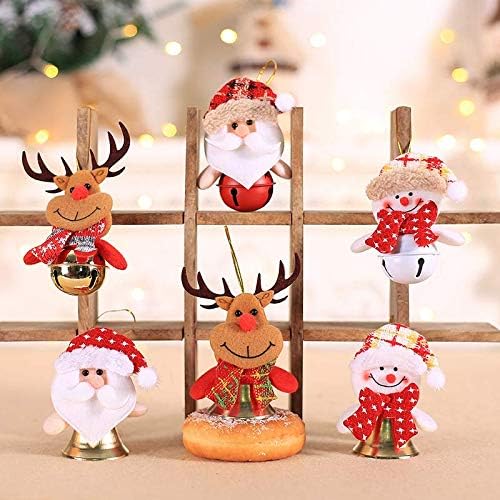 Hoocozi Christmas Jingle Bells Ornament Christmas Tree Bell Ornaments Christmas Ornaments Bells Decorations 6PCS