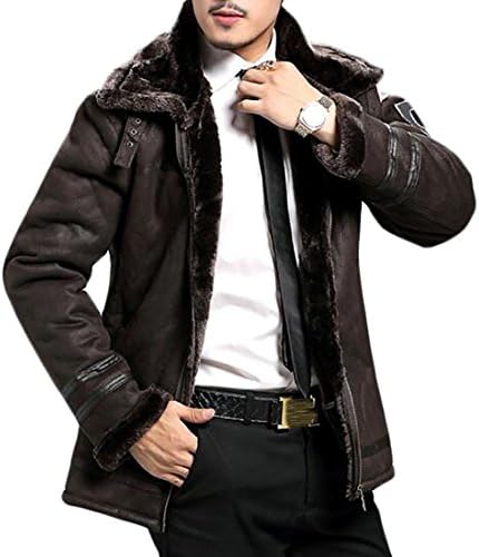Cruiize Mens Winter Fleece Lined Full Zip Thicker Bomber Jacker Overcoat Parka Black Medium