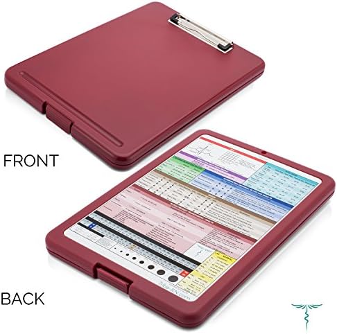 Nursing Clipboard with Storage by Tribe RN™ With Quick Access Medical References - Nurse / Student Edition (Wine)