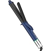 1.25 Inch Oval Curling Iron with Clamp, 6-Level Dial Temp Control 180–450℉, Tourmaline Ceramic, Fast PTC Heating, 100–240V Dual Voltage Long Barrel Curler