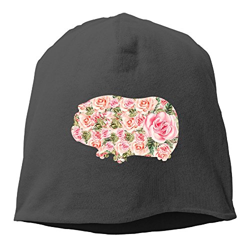 Guinea Pigs Flower Unisex Stretch Beanie Skull Cap Knit Hat For Men Women Black Winter Hat