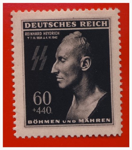 German WWII Nazi MNH Stamp SS Heydrich Death Mask Mnh Pristine Bright Scarce