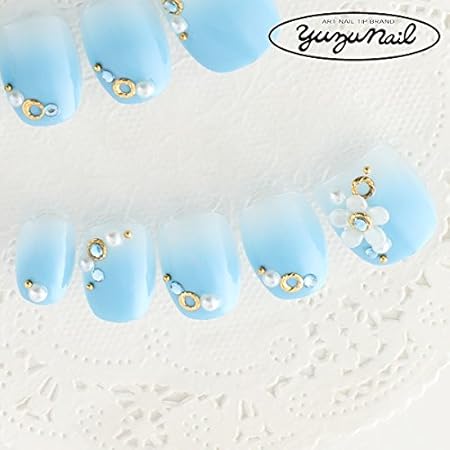 Amazon Co Jp ゆずネイル ネイルチップ ブルー系 デート ドレス 結婚式 お呼ばれ ゲスト C 2 Q Cgs ドラッグストア