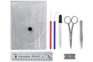 DR Instruments 7 Pcs Beginners Dissecting Kit Biology Lab and Anatomy Dissecting Set for Students with Easy Carry Pouch