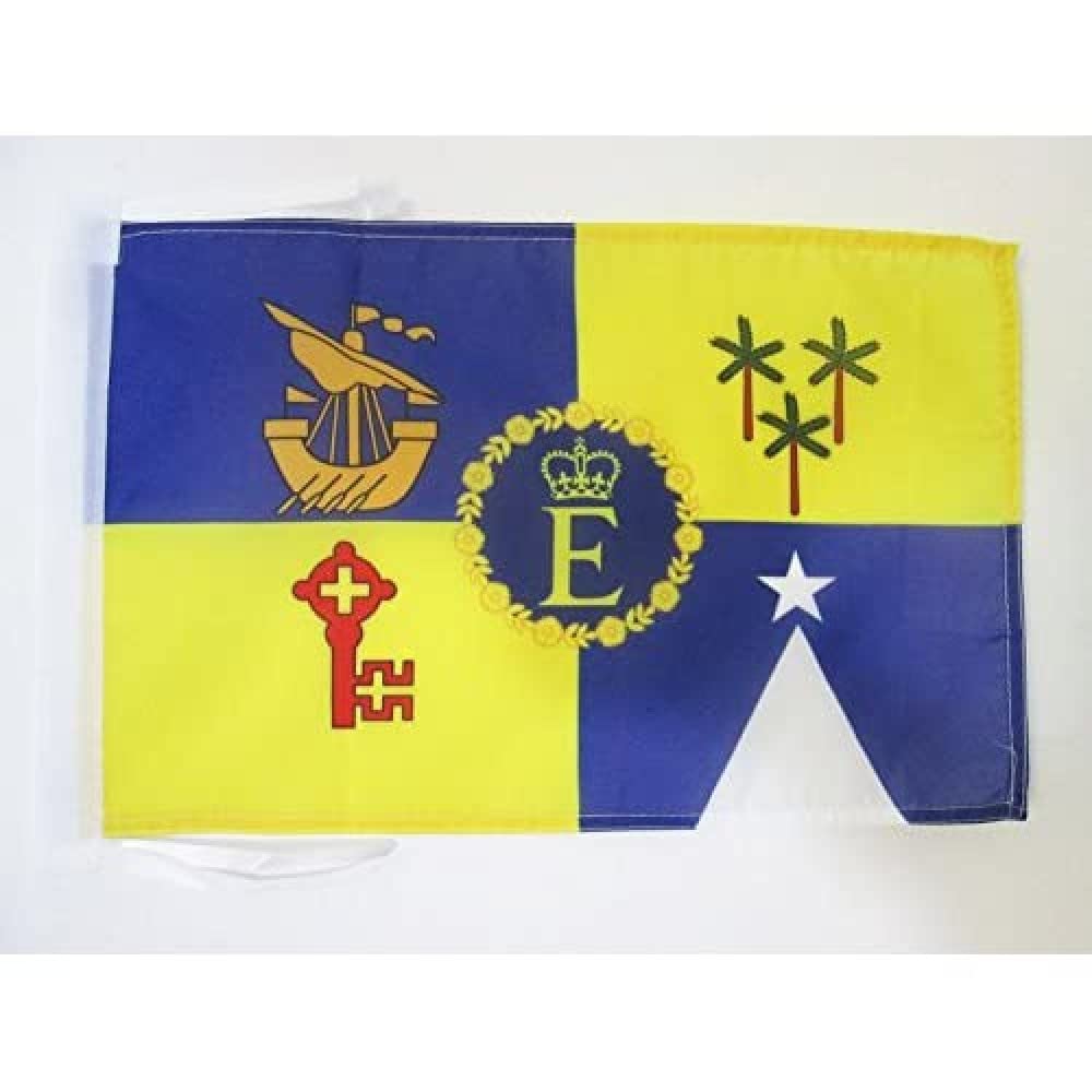 AZ FLAG - Royal Standard of Mauritius 1968–1992 Flag - 18'' x 12'' - 100% Polyester Queen's Personal Mauritian Small Banner with Two Cords - Fade Resistant - Vivid Colors - 18x12 in - 45x30 Cm — image 1