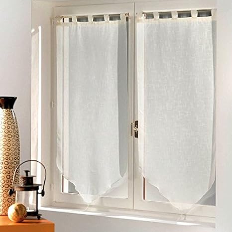 Luminea Pair Of Voile Curtains With Tassels 90 X 120 Cm Ivory