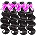 Flady Brazilian Virgin Hair Body Wave 10A Brazilian Hair Weaves 4 Bundles Virgin Human Hair Weaving Natural Black Color 95-100g/bundle (16 18 20 22inch)