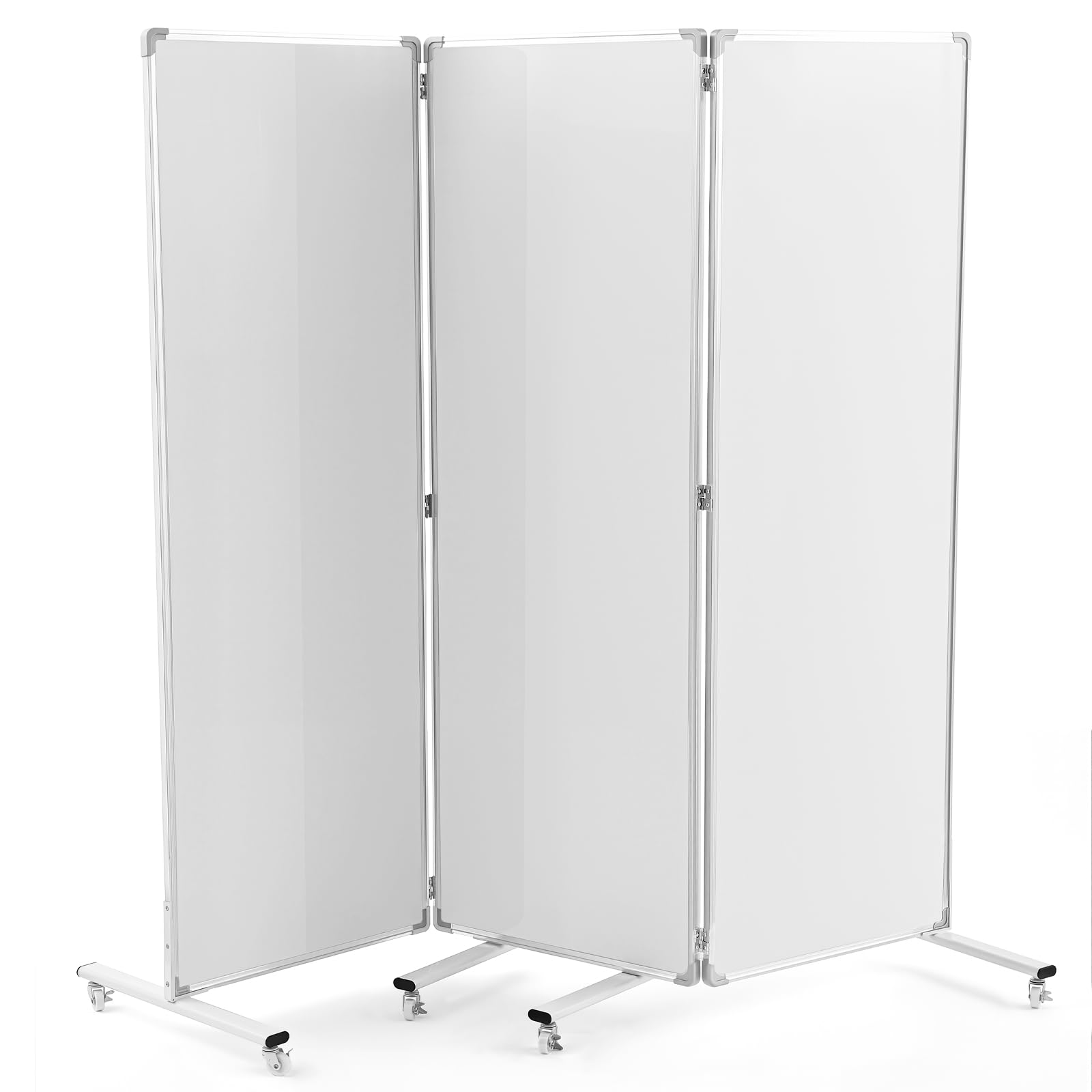 Photo 1 of AmazingSpark 3-Section Mobile Magnetic Whiteboard Room Dividers Portable Dry Erase Board Partition with Stand and Wheels for Classrooms Offices, 72 H x 24 W