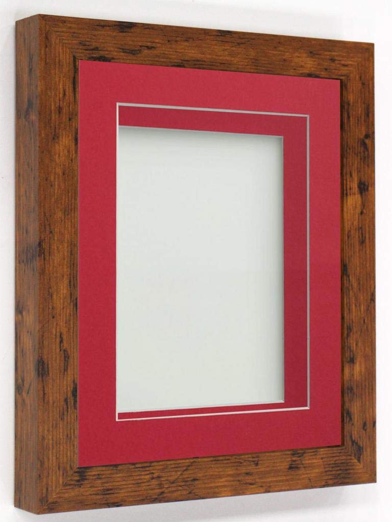 Rickman Box Frame Rustic with Red Mount, 9x7 for 7x5 inch