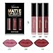 3Pcs Matte Lipstick Fashion Long Lasting Display Waterproof Liquid Lipstick Cosmetic Sexy Lip Gloss Kit by Staron (A)