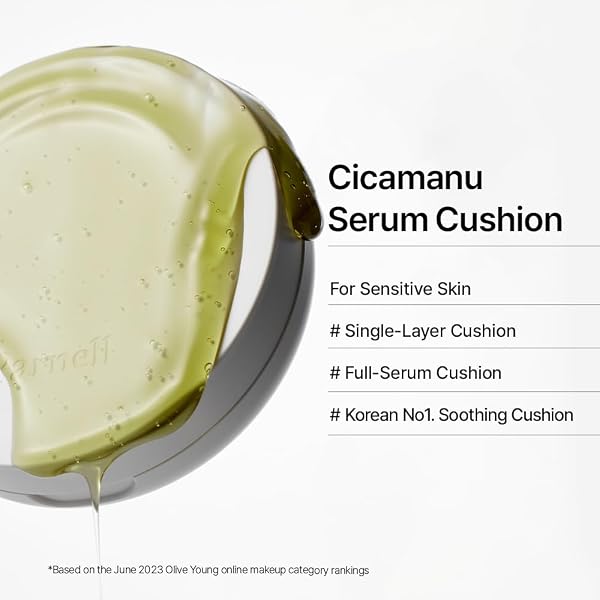 PARNELL CICAMANU SERUM CUSHION – MOISTURIZING FOUNDATION FOR SOOTHING, COVERAGE, GLASS SKIN AND LIGHTWEIGHT FOR SENSITIVE AND DRY SKIN PEARL SKIN (0.52 FL OZ) (43N)