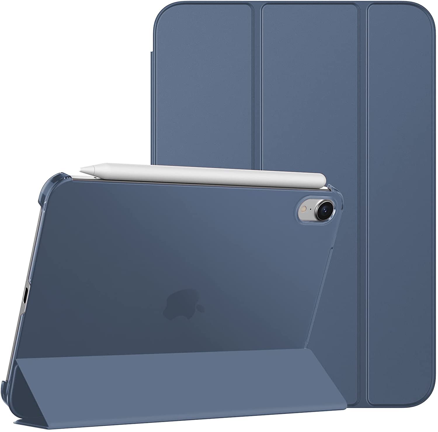 Case for iPad Mini 6 2021 (6th Generation, 8.3-inch), Smart Folio Slim Stand TPU Back Protective Case Cover for iPad Mini 6 2021, Auto Sleep/Wake, Full Body Protection (Navy Blue)