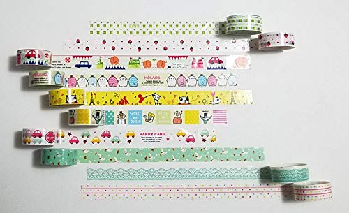 Box of 60 Rolls Cartoon Design Washi Tapes Set,Decorative Masking Washi Tapes Adhesive Scrap Booking Sticker School/Party Supplies DIY Arts Crafts Decoration and Kid Gifts - Thumbnail 7