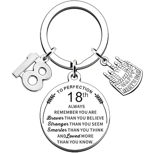 Aleshime 18th/21st/30th Birthday Gifts - Inspirational Birthday Keyring Gift for Women Men Boys Girls, Family, Friends, Unisex Birthday Gifts