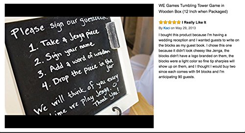 WE Games Custom Engraved Monogram Tumbling Blocks Game in Wooden Box (12 Inch when Packaged)