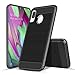 Samsung Galaxy A20 Case, Galaxy A30 Phone Case Non-Slip Anti-Scratch Carbon Fiber Brushed Texture [Shockproof Slim Thin] Soft Flexible TPU Protective Frosted Shield Case Cover, Black