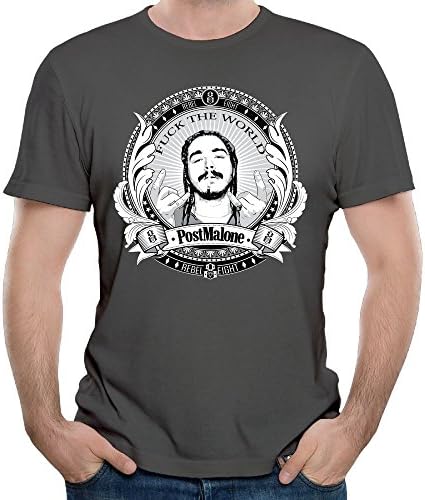 HAOXIANG Post-Malone Women Printing Humorous Cotton Short-Sleeved Shirt DeepHeather S