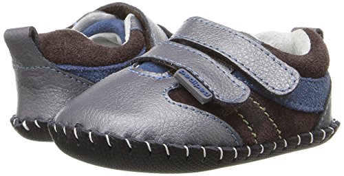 pediped Boys' Grayson Sneaker, Charcoal, Small E (4-4.5 E US Toddler)