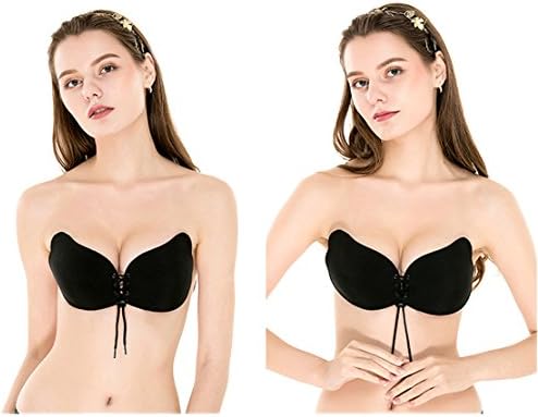 GreatMe Self Adhesive Bra, Strapless Silicone Push Up Invisible Bras for Women