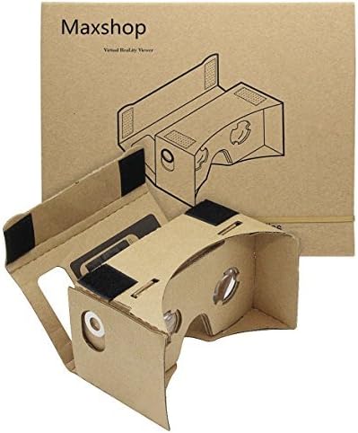 Maxshop Google Cardboard 3D Virtual Reality Headset Glasses,DIY Cardboard Compatible with 3-6inch Screen Android and Apple Smartphone