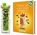 Hydracy Fruit Infuser Water Bottle - 25 Oz Sports Bottle with Full Length Infusion Rod and Insulating Sleeve Combo Set + 27 Fruit Infused Water Recipes eBook Gift - Lime Green