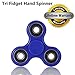 KAMII Tri Fidget Hand Spinner - Fidget Work Ultra Fast Bearing Good for ADHD EDC Focus Toy for Killing Time (Blue)