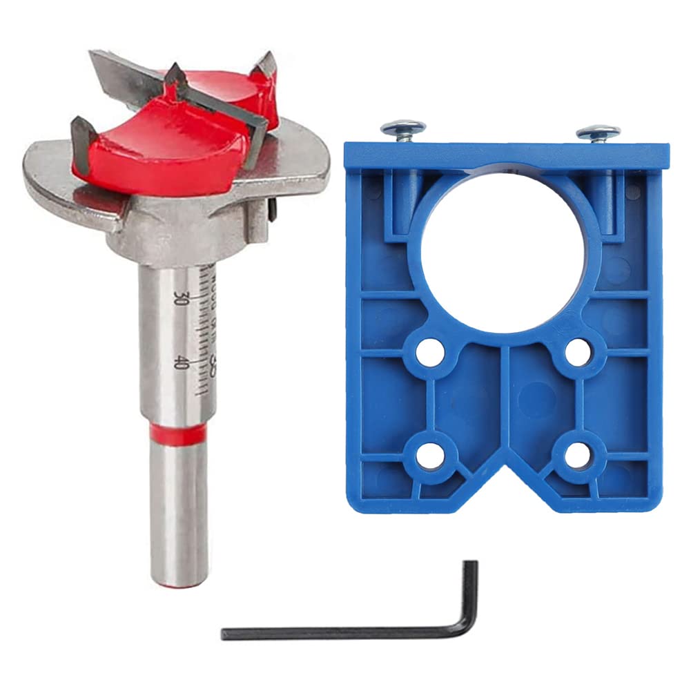Cymax Hinge Jig Set,35mm Concealed Hinge Jig Drill Guide Set Forstner Bits Hinge Hole Cutter for Door Kitchen Cabinet Hinge