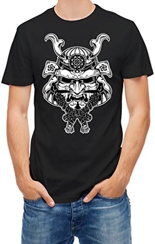 T shirt Samurai Warrior Mask Black XL