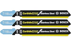 Bosch T118AHM3 3-Inch 24TPI TC Bosch Shank Jigsaw Blade, 3 Pack