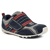 pediped Flex Adrian Sneaker (Toddler/Little Kid),Navy/Grey/Red,24 EU (7.5-8 M US Toddler)