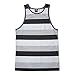 YAGO Men's Striped Tank Top YG5213 (Gray/Dark Gray/Black, Large)