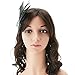 QNPRT 1920s Gatsby Roaring 20s Flapper Headband Peacock Feather Bridal Hair Fascinator Headpiece Alligator Clip(2)
