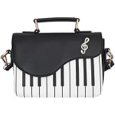 Piano music notes PU Leather shoulder bag crossbody tote bag for women