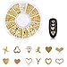 WOKOTO 6 Boxes Gold Nail Charms Studs Rose Star Moon Feather Shape Metal Nail 3D Charm Kit 3D Nail Art Jewelry Decoration With 1Pc Tweezers And Picker Pencil Tools