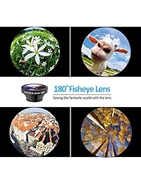 Lente para cámara de teléfono móvil, 5 en 1, kit de lentes de telefoto, 12 lentes de teleobjetivo + lente ojo de pez + 0,65 lentes de gran angular + lente macro + lente de filtro de estrella, trípode + disparador remoto para iPhone x 8 7 6S Plus, Samsung