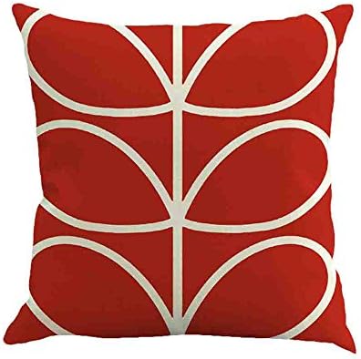 ADESHOP Super Soft Plush Cushion Covers, Geometric Design Flower Printing Cushion Cover Festive Holidays Pillowcase Decors Valentine Gifts 18 * 18inch, Red