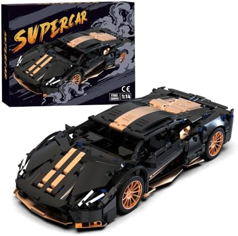 Mesiondy 1:14 Scale Sports Car Building Blocks Set, 1309 Piece